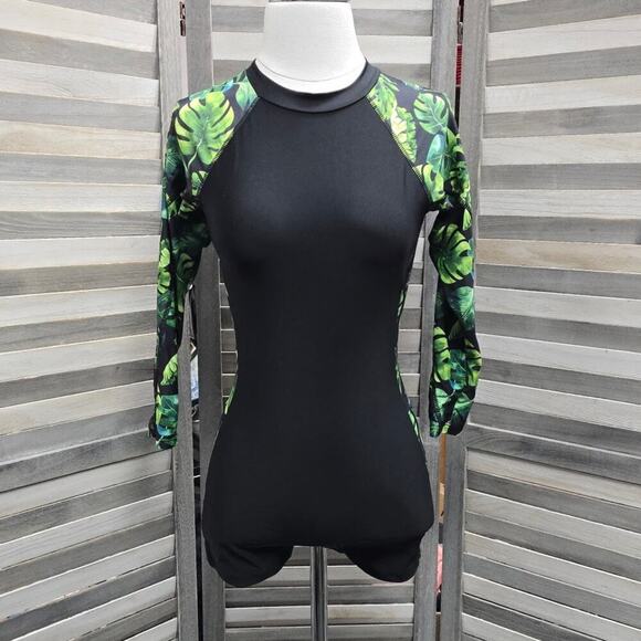 Rash Guard Long Sleeve One Piece Swimsuit  UV Sun Protection Swimwear | Small - Picture 1 of 11